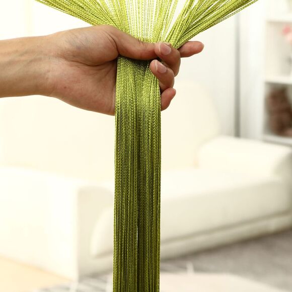 String Curtain Fringe Panel Thread Strip Backdrop Divider for Decor Lawn Green - Picture 6 of 6